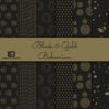 Bastelpapier Set Metallic Bohemian, Black & Gold, 6-teilig, 30,5 x 30,5 cm, schwarz, gold, künstlerisch, boho