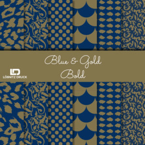 Bastelpapier Set Metallic Bold, Blue & Gold, 6-teilig, 30,5 x 30,5 cm, blau, gold, kräftig