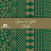 Bastelpapier Set Metallic Bold, Green & Gold, 6-teilig, 30,5 x 30,5 cm, grün, gold, kräftig
