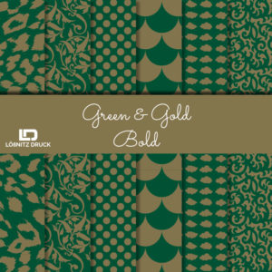 Bastelpapier Set Metallic Bold, Green & Gold, 6-teilig, 30,5 x 30,5 cm, grün, gold, kräftig
