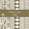 Bastelpapier Set Metallic Bold, White & Gold, 6-teilig, 30,5 x 30,5 cm, weiß, gold, kräftig