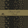 Bastelpapier Set Metallic Floral, Black & Gold, 6-teilig, 30,5 x 30,5 cm, schwarz, gold, Blumen