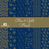 Bastelpapier Set Metallic Floral, Blue & Gold, 6-teilig, 30,5 x 30,5 cm, blau, gold, Blumen