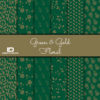 Bastelpapier Set Metallic Floral, Green & Gold, 6-teilig, 30,5 x 30,5 cm, grün, gold, Blumen