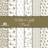 Bastelpapier Set Metallic Floral, White & Gold, 6-teilig, 30,5 x 30,5 cm, weiß, gold, Blumen