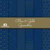 Bastelpapier Set Metallic Geometric, Blue & Gold, 6-teilig, 30,5 x 30,5 cm, blau, gold, Geometrie