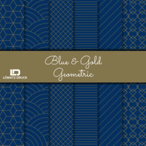 Bastelpapier Set Metallic Geometric, Blue & Gold, 6-teilig, 30,5 x 30,5 cm, blau, gold, Geometrie