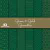Bastelpapier Set Metallic Geometric, Green & Gold, 6-teilig, 30,5 x 30,5 cm, grün, gold, Geometrie