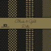 Bastelpapier Set Metallic Dots, Black & Gold, 6-teilig, 30,5 x 30,5 cm, schwarz, gold