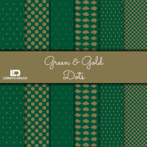 Bastelpapier Set Metallic Dots, Green & Gold, 6-teilig, 30,5 x 30,5 cm, grün, gold