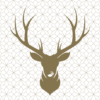 Platzdeckchen Hirsch Geometric Metalleffekt gold