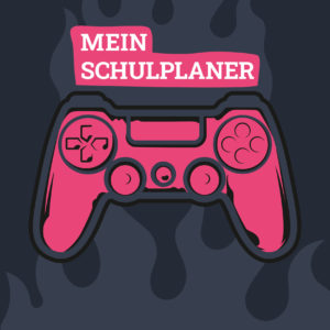 Cover des Hausaufgabenheftes mit pinkem Contoller