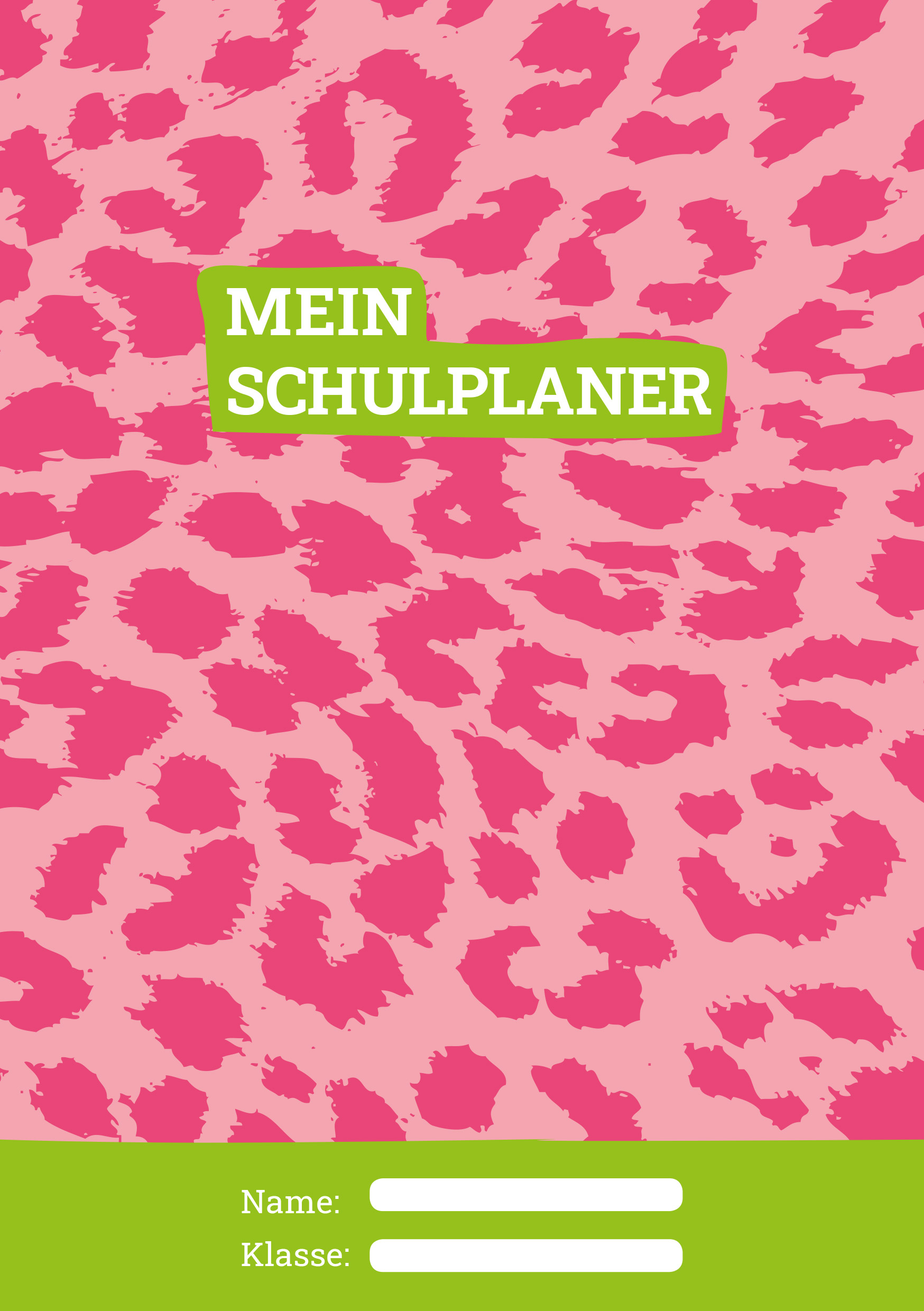 Cover des Hausaufgabenheftes mit Leoprint