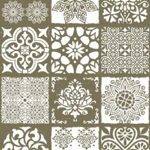 Fliesenaufkleber Wandaufkleber selbstklebend mit Ornamenten 12er Set verschiedene Größen und Farben