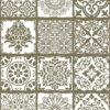 Fliesenaufkleber Wandaufkleber Fliesentattoo Sticker Wanddeko Pattern mit Ornamenten für Bad, Küche, Wohnen und Flur, selbstklebend, abziehbar,12er Set, Variante 1 von 4, Farbe khaki, auch in den Farben hellgrau, dunkelgrau, sand, terrakotta, salbei erhältlich