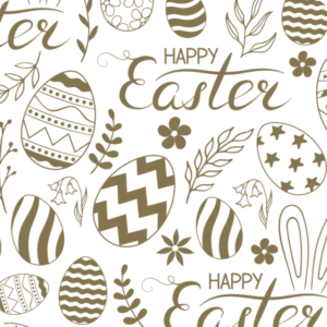 Untersetzer mit Metalleffekt, gold - Ostern