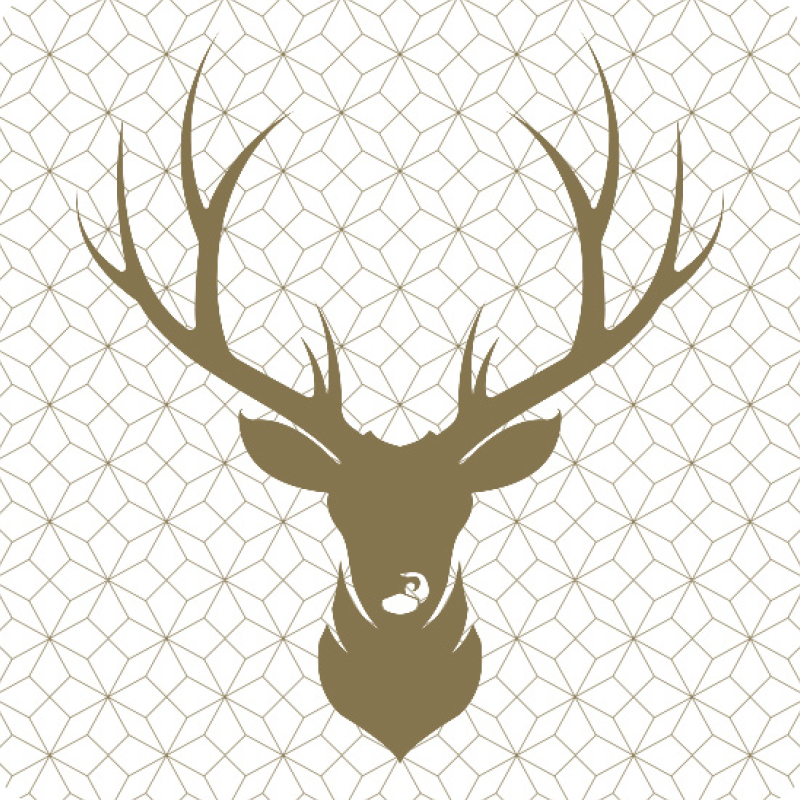Untersetzer Hirsch Geometric Metalleffekt gold