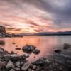 Wandbild - Sonnenuntergang am See