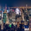 Wandbild - Skyline von New York City bei Nacht