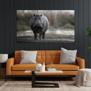 Alternative view of Wandbild einzigartig und modern - Gefährliches Nilpferd, 60 x 90 cm bis 120 x 180 cm