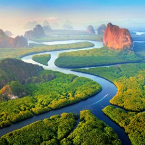 Wandbild-Sonnenaufgang-in-Thailand