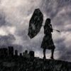 Wandbild - Silhouette-im-Regen