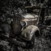 Wandbild Altes Auto Retro Graustufenbild