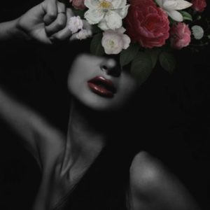 Wandbild-Blumenfrau
