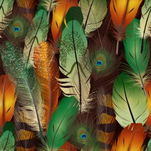 Wandbild Boho Federn