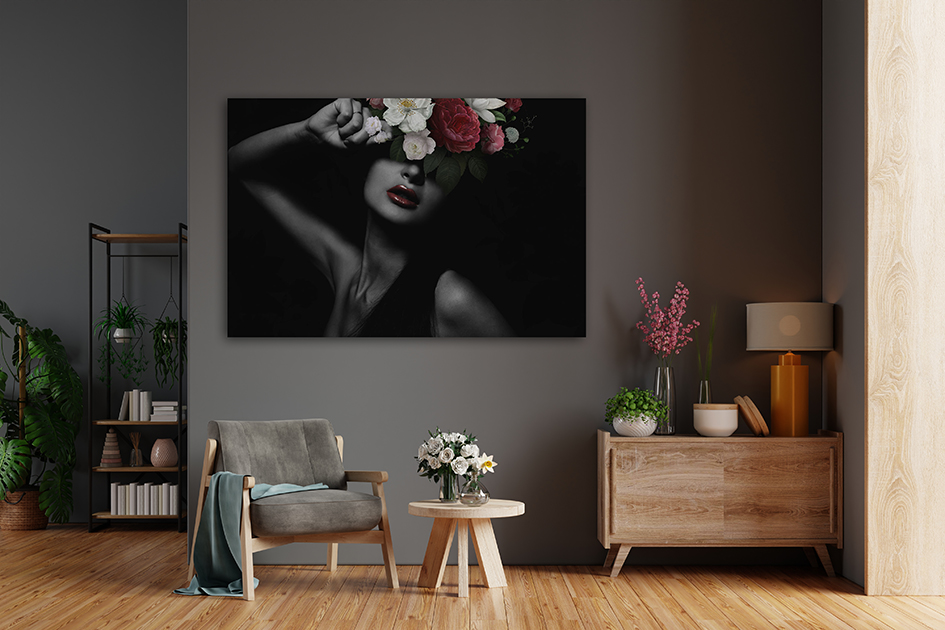 Blumenfrau Wandbild